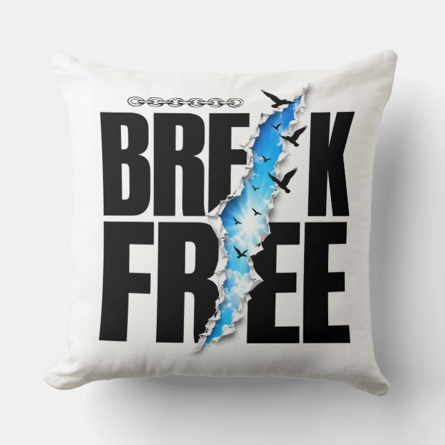Break Free Throw Pillow (Front)