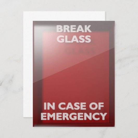 Break In Case Of Emergency Red Box (Front/Back)