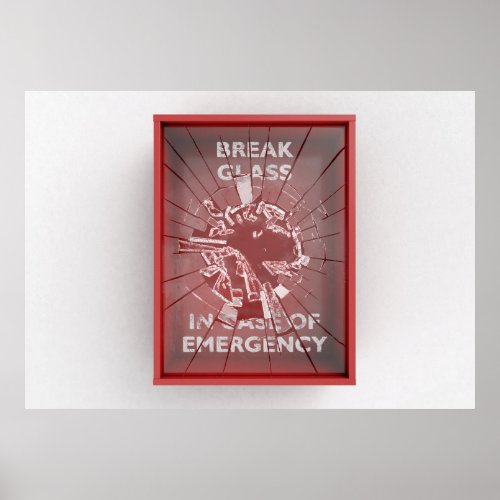 Break In Case Of Emergency Red Box Poster