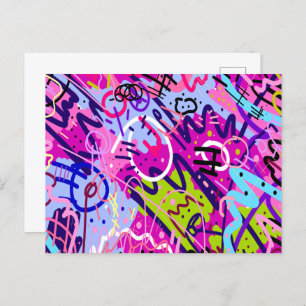 Break Out Star: Abstract Art Postcard