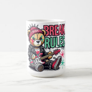 Break Rules Teddy Bear Coffee Mug