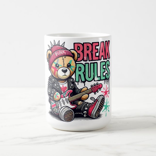 Break Rules Teddy Bear Coffee Mug (Center)