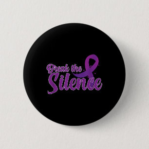 Break Silence Domestic Violence Support Awareness  Button
