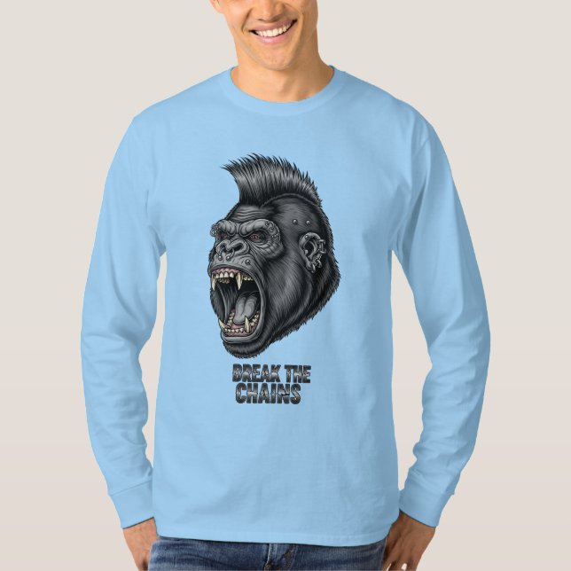 Break the Chains – Fierce Punk Gorilla Graphic T-S T-Shirt (Front)