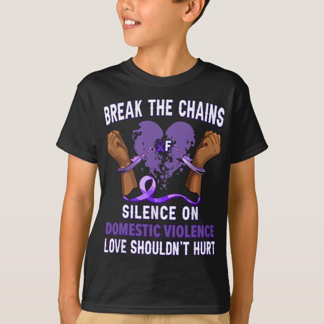 Break The Chains Of Silence on Domestic Violence A T-Shirt (Front)