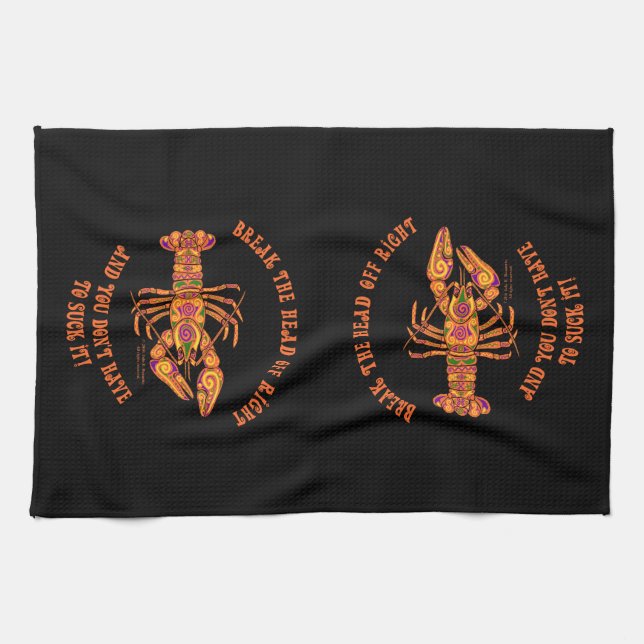 Break the Head Crawfish Kitchen Towel (Horizontal)