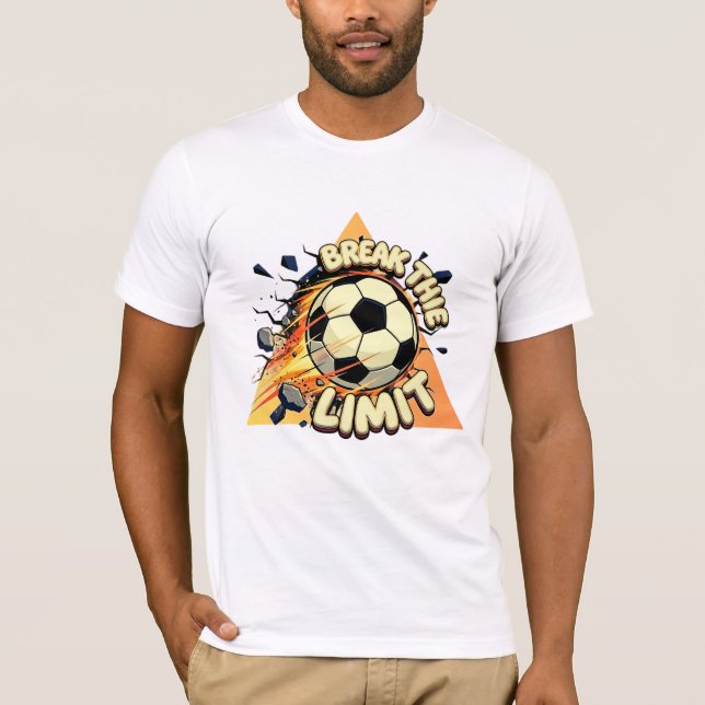 Break The Limit Soccer Ball Fire Goal Sports Motiv T-Shirt (Front)