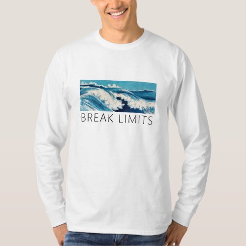 BREAK THE  LIMITS BIG WAVES GRAPHIC LONG SLEEVE T_Shirt