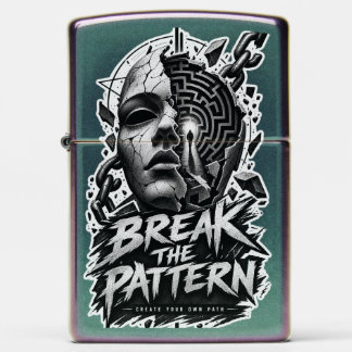 Break The Pattern Edgy Graphic Pocket Lighter | Da