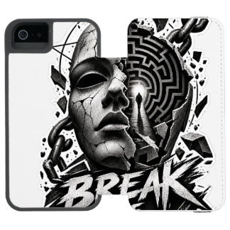Break The Pattern Edgy Monochrome Graphic Wallet P