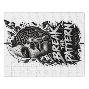 Break The Pattern Monochrome Graphic Jigsaw Puzzle