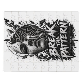 Break The Pattern Monochrome Graphic Jigsaw Puzzle