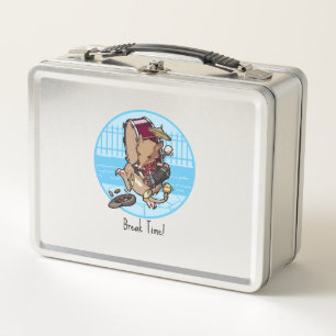 Break Time! One Man Band Busking Cartoon Bandicoot Metal Lunch Box