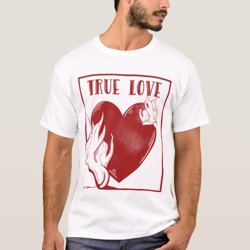 Break up burning heart divorce T_Shirt