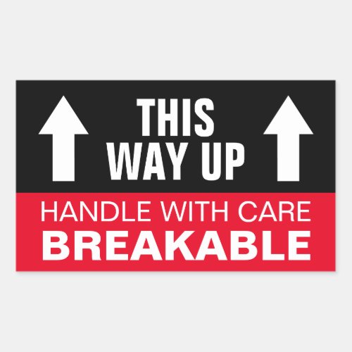 Breakable Handle with care This way up moving Rectangular Sticker