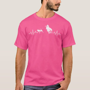 Breakaway Roping Heartbeat Rodeo Cowboy Calf Ropin T-Shirt