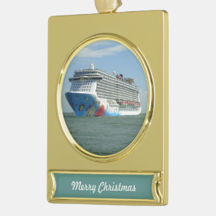 Breakaway Underway Custom Gold Plated Banner Ornament