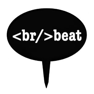 breakbeat HTML Code Cake Topper
