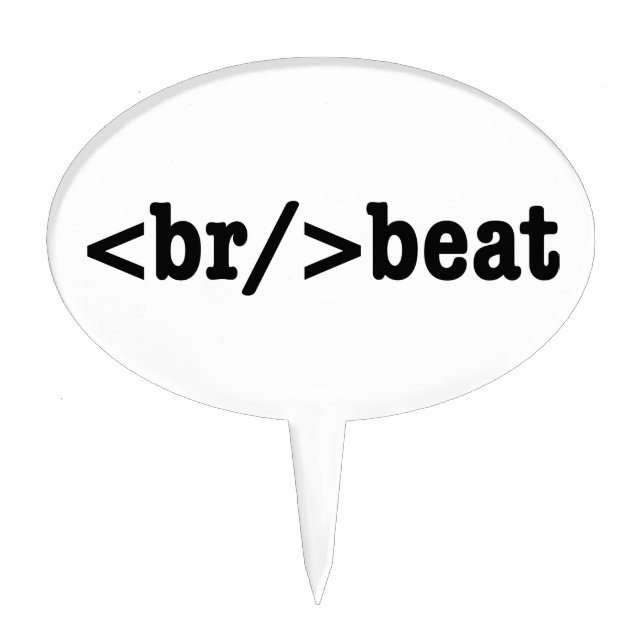 breakbeat HTML Code Cake Topper (Front)