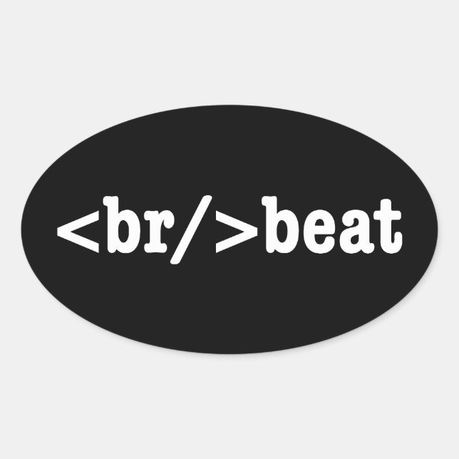 breakbeat HTML Code Oval Sticker (Front)