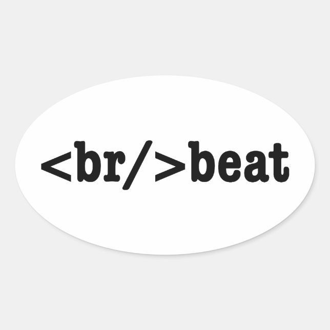 breakbeat HTML Code Oval Sticker (Front)