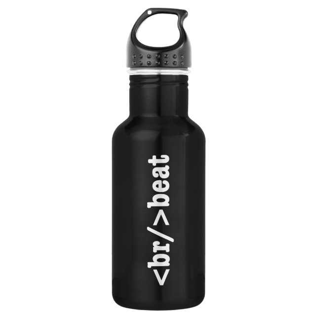 breakbeat HTML Code Stainless Steel Water Bottle (Front)