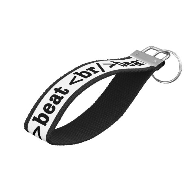 breakbeat HTML Code Wrist Keychain (Angled Up)