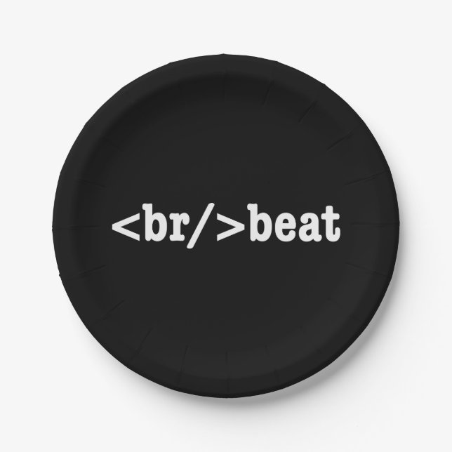 breakbeat HTML Paper Plates (Front)