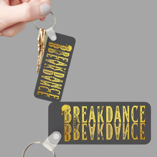 Breakdance black gold yellow  keychain