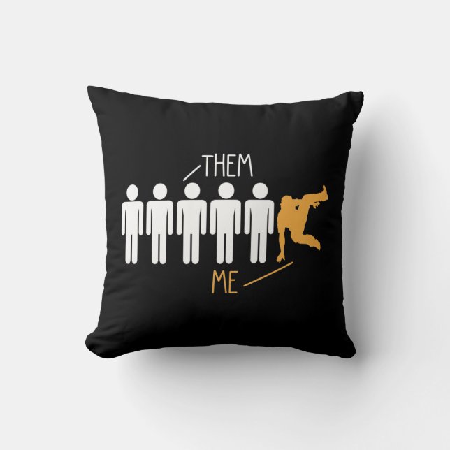 Breakdance Boring People Difference Breakdancing Throw Pillow (Front)