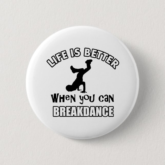 Breakdance dance designs pinback button (Front)