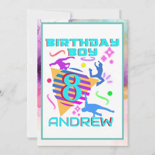 Breakdance Hip Hop Dance Birthday Boy Matching Invitation