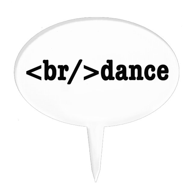breakdance HTML Code Cake Topper (Front)