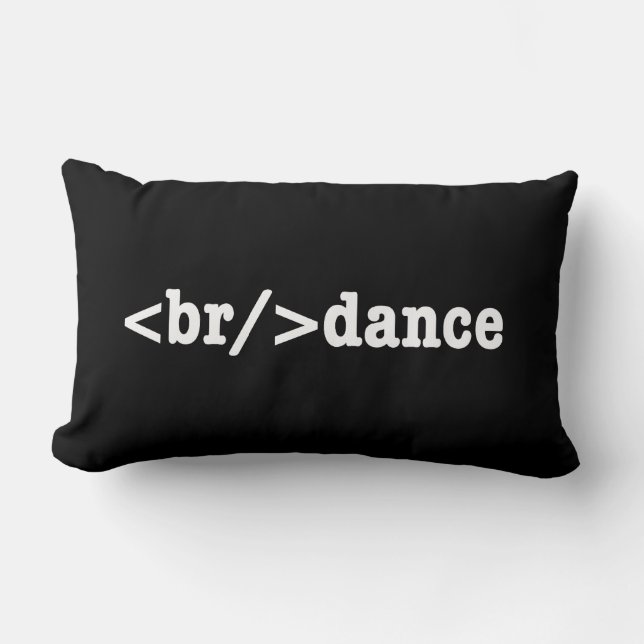 breakdance HTML Code Lumbar Pillow (Front)