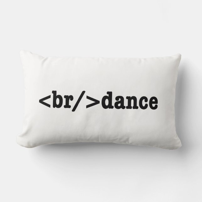breakdance HTML Code Lumbar Pillow (Front)