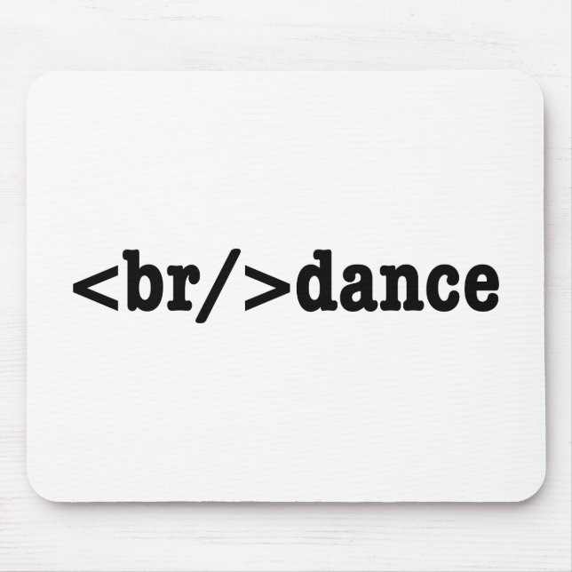 breakdance HTML Code Mouse Pad (Front)