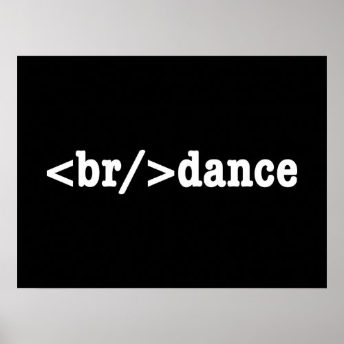 breakdance HTML Code Poster