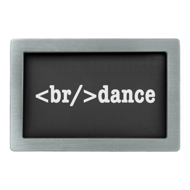 breakdance HTML Code Rectangular Belt Buckle (Front)