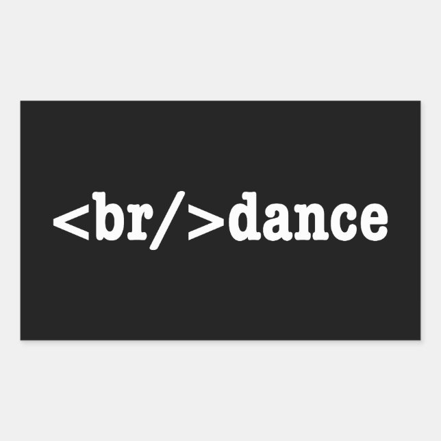 breakdance HTML Code Rectangular Sticker (Front)