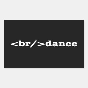 breakdance HTML Code Rectangular Sticker