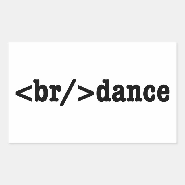 breakdance HTML Code Rectangular Sticker (Front)