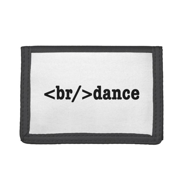 breakdance HTML Code Tri-fold Wallet (Front)