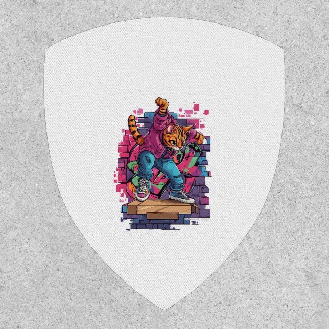 Breakdance Meow – Urban Graffiti Cat Dance Patch (Front)