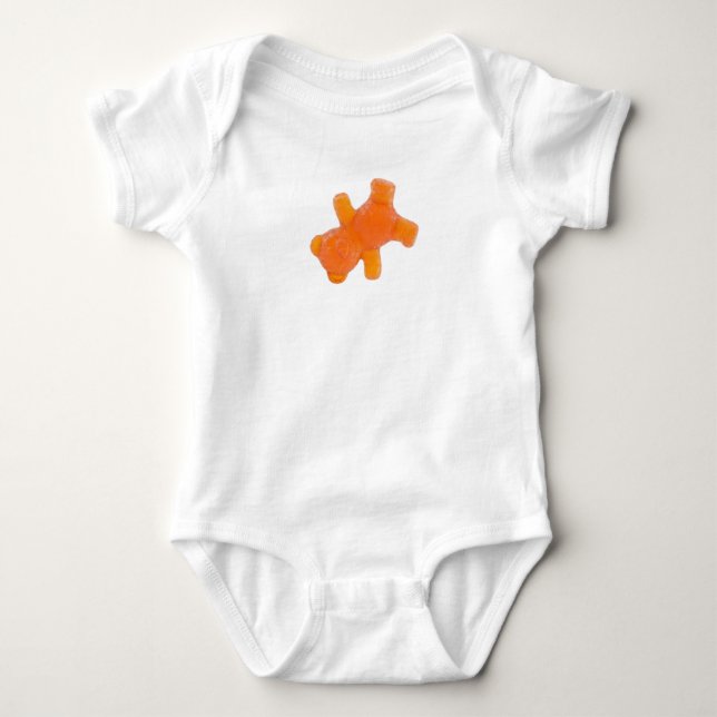 Breakdance Orange Gummy Bear - Sweet & Cool Baby  Baby Bodysuit (Front)