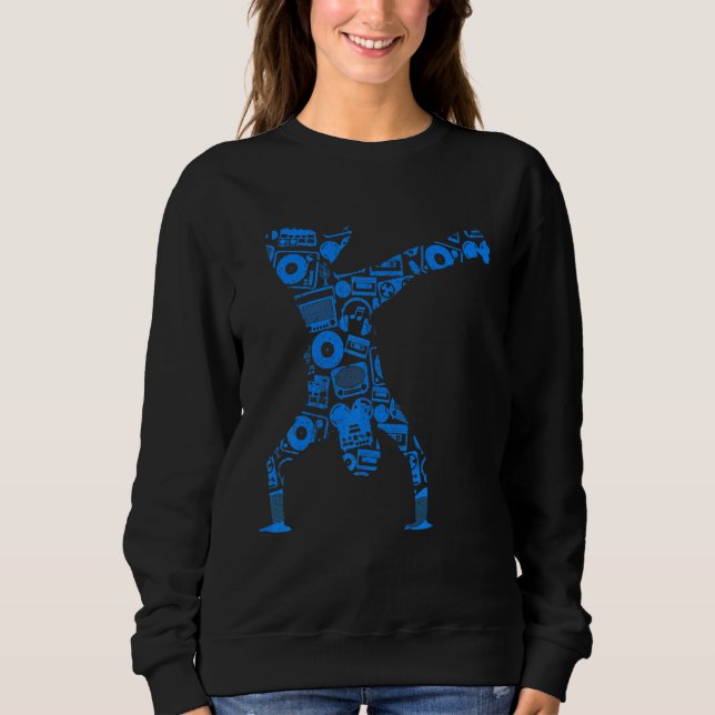 Breakdance Sillhouette Street Dance Breakdance  3 Sweatshirt (Front)