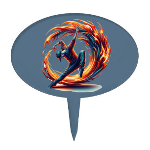 Breakdance Street Fire With Urban Energy  Cake Topper