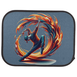 Breakdance Street Fire With Urban Energy Car Floor Mat