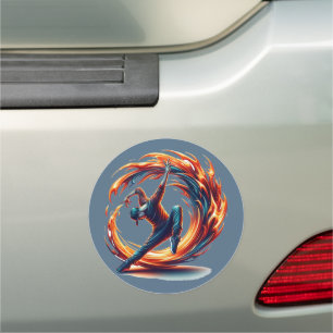 Breakdance Street Fire With Urban Energy  Car Magnet