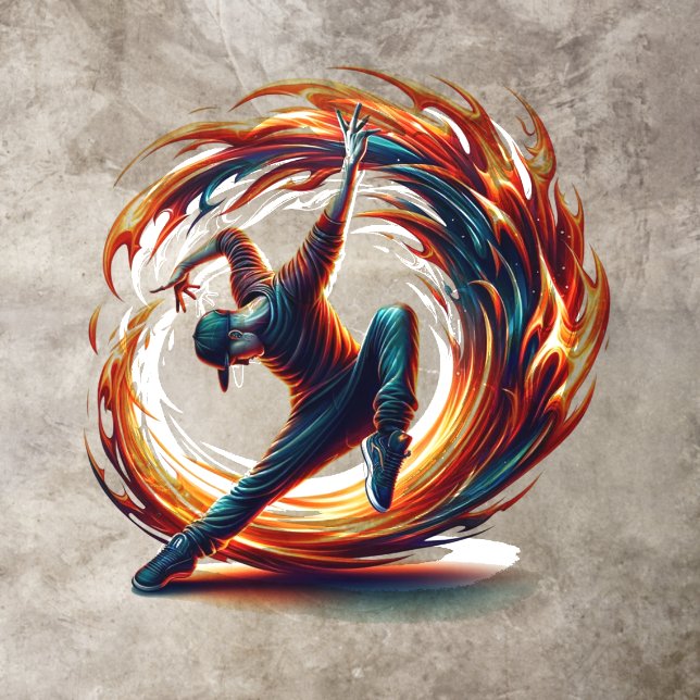 Breakdance Street Fire With Urban Energy  Floor Decals (Insitu)