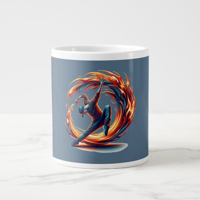Breakdance Street Fire With Urban Energy  Giant Coffee Mug (Front)